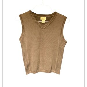 Limited America Vintage Brown V-Neck Sweater Vest size medium